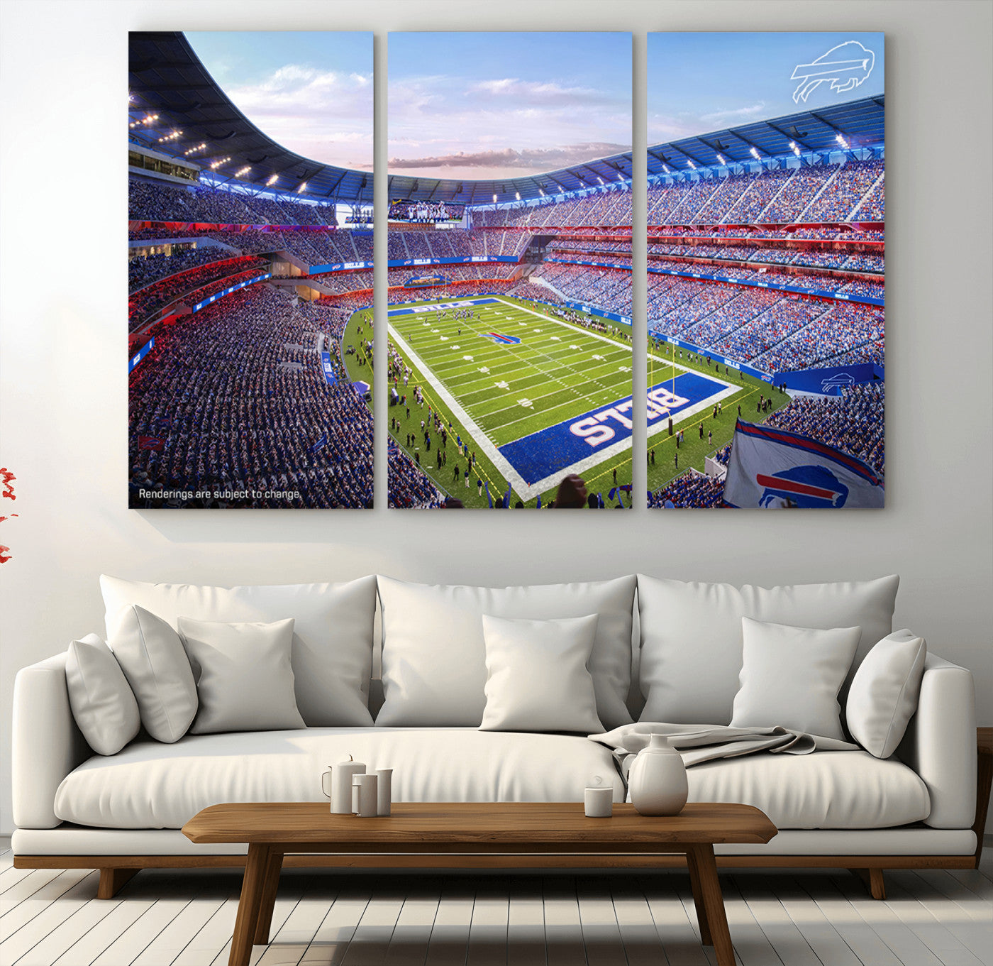 57873-MGV-CV-36X24-Buffalo Bills Football Team Print Canvas - Buffalo Highmark Stadium Wall Art Canvas Print