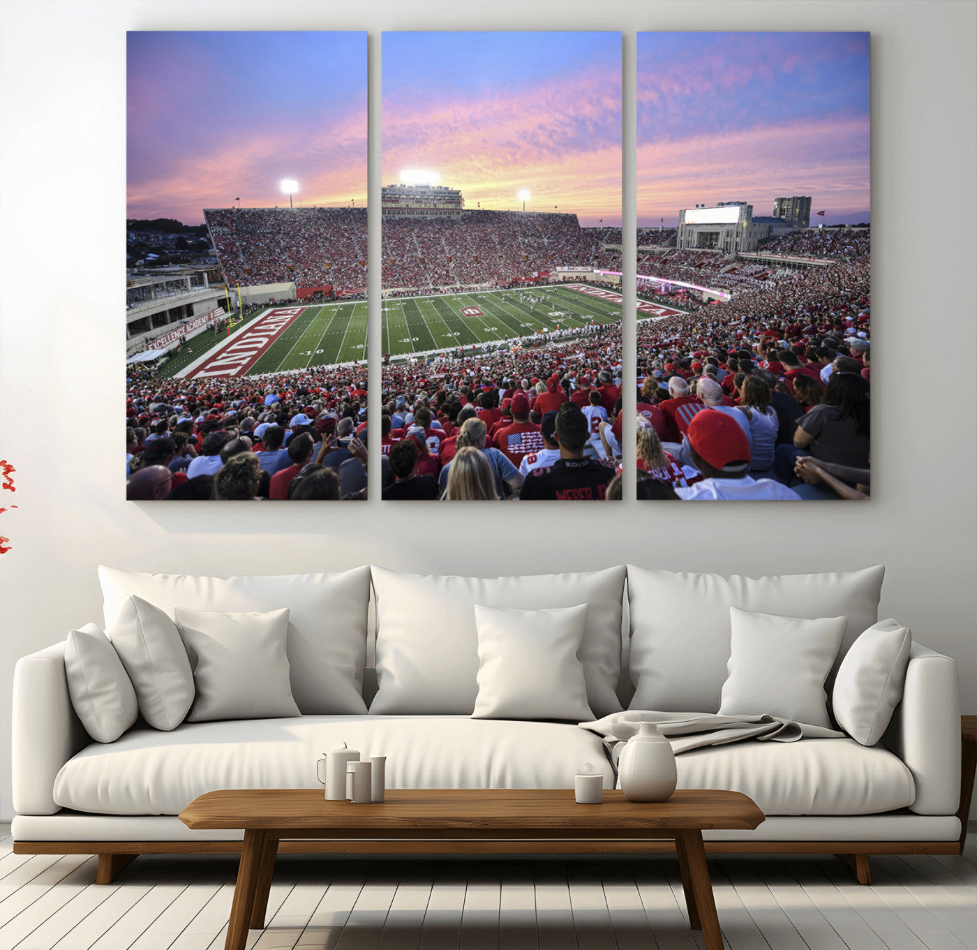 13046-MGV-CV-36X24-Indiana University Hoosiers Football Team Print - Bloomington Memorial Stadium Wall Art Canvas Print