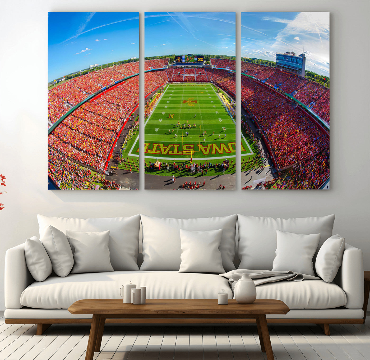 36706-MGV-CV-36X24-Iowa State University Cyclones Football Team Print - Ames Jack Trice Stadium Art Canvas Print