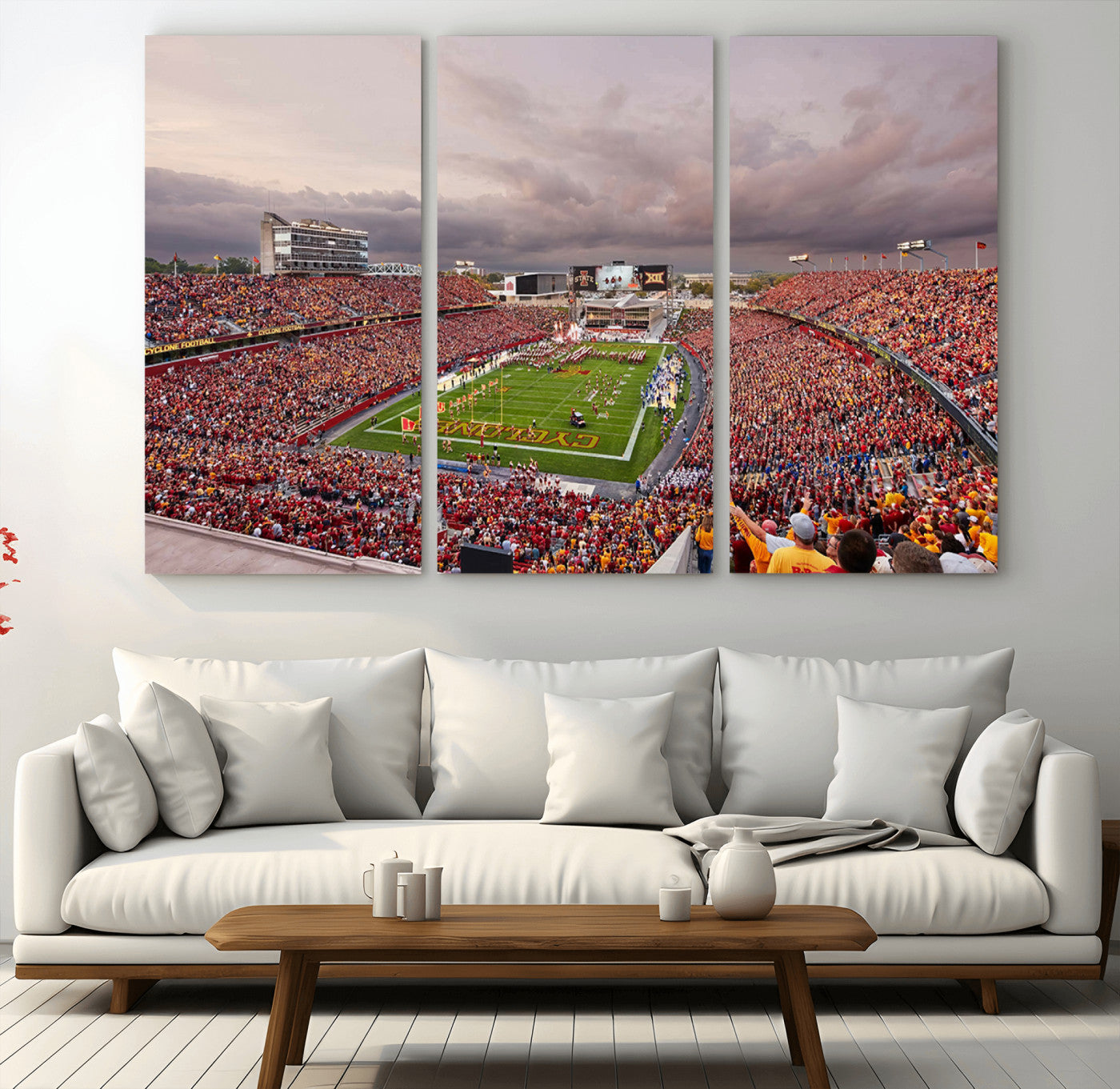 50373-MGV-CV-36X24-Iowa State University Cyclones Football Team Print - Ames Jack Trice Stadium Wall Art Canvas Print