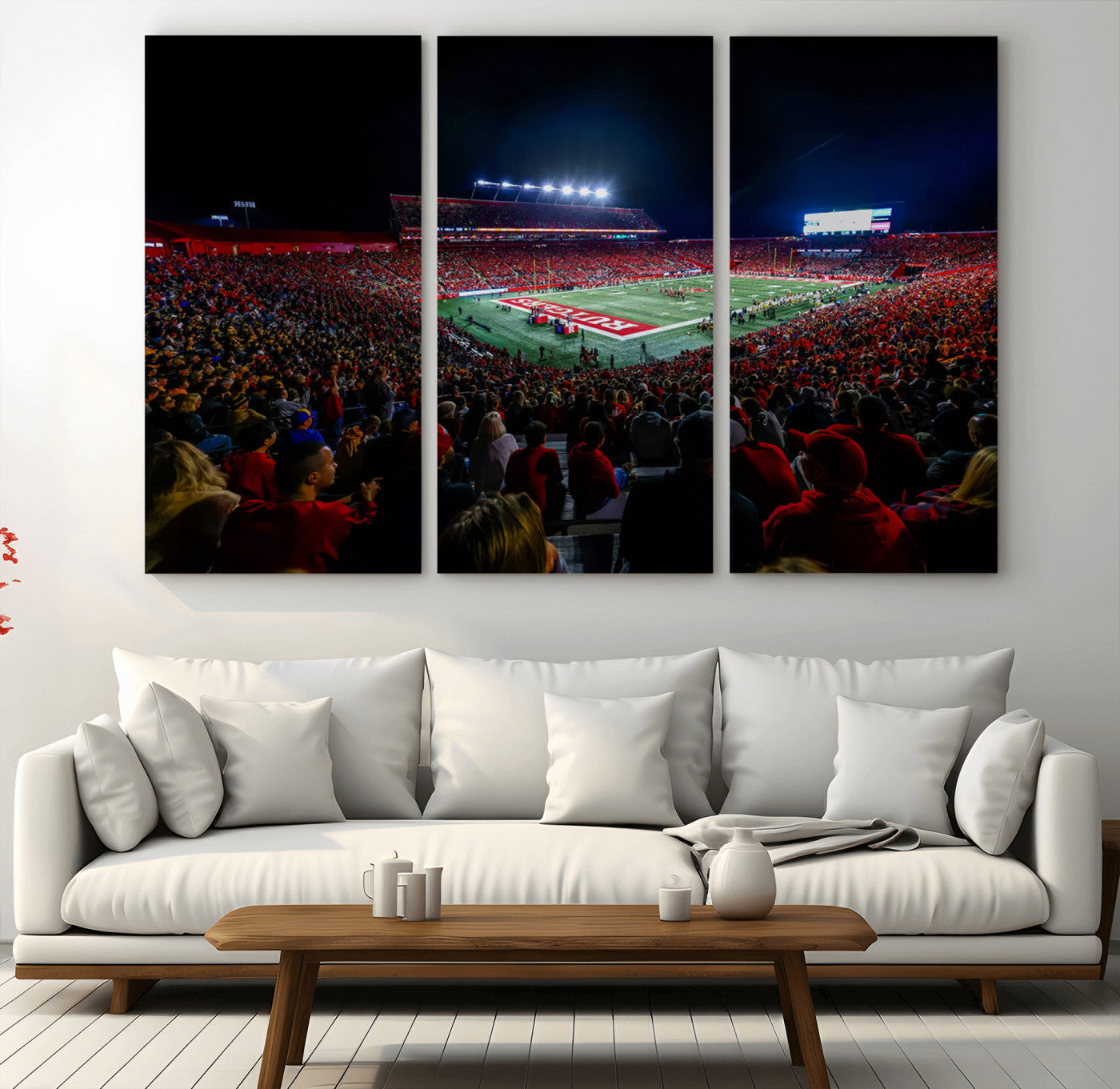 MGV-CV-48X32-3P - Rutgers Scarlet Knights Football Team Print - SHI Stadium, Piscataway Wall Art Canvas Print