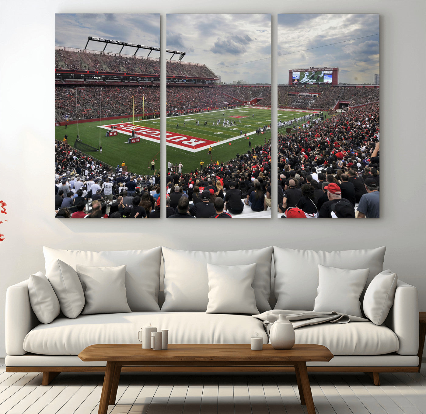 66777-MGV-CV-36X24-Rutgers Scarlet Knights Football Team Print - SHI Stadium, Piscataway Wall Art Canvas Print