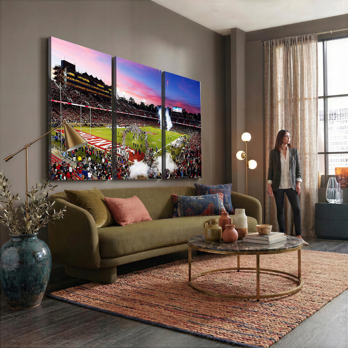 25557-PAN-FL-20X10 - Stanford University Cardinal Football Team Print - Stanford Stadium Wall Art Canvas Print