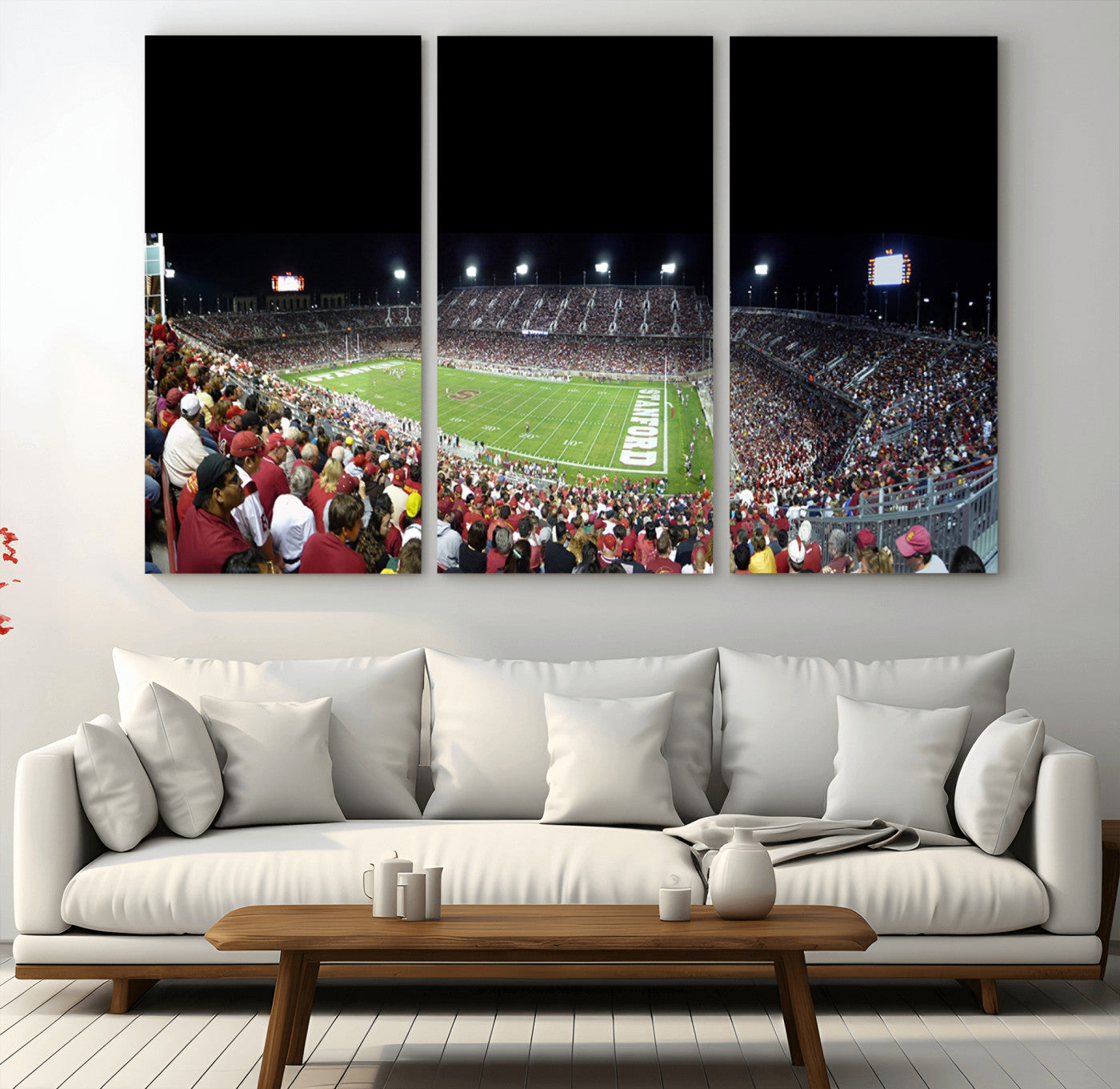 MGV-CV-48X32-3P - Stanford University Cardinal Football Team Print - Stanford Stadium Wall Art Canvas Print