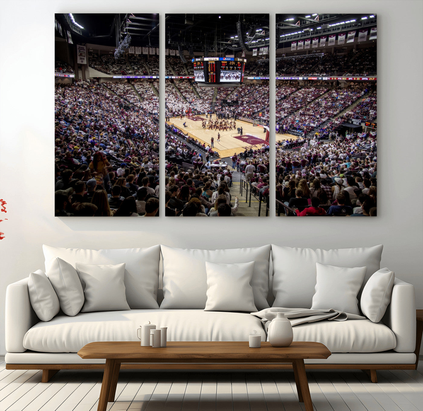 MGV-CV-48X32-3P - University of Nebraska Cornhuskers Basketball Team Print - Lincoln Red Arena Wall Art Canvas Print