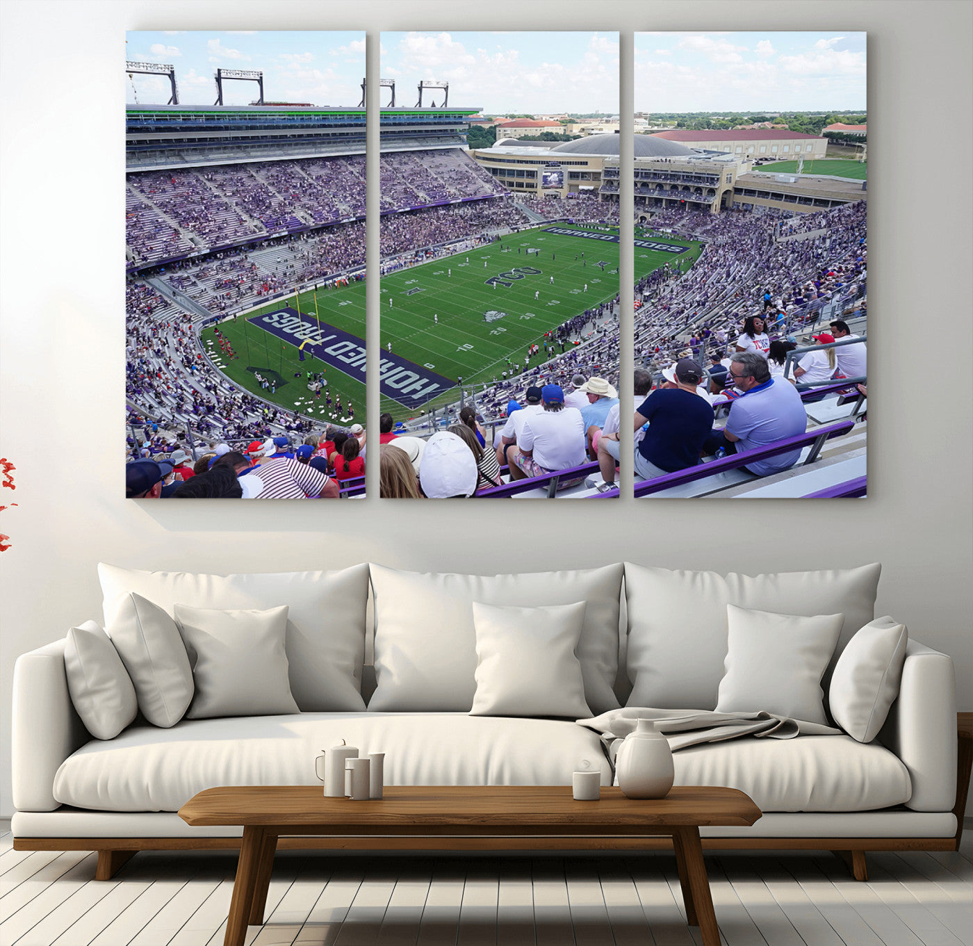 MGV-CV-48X32-3P - The Texas Christian University TCU Horned Frogs Football Team Print - Fort Worth Amon G. Carter