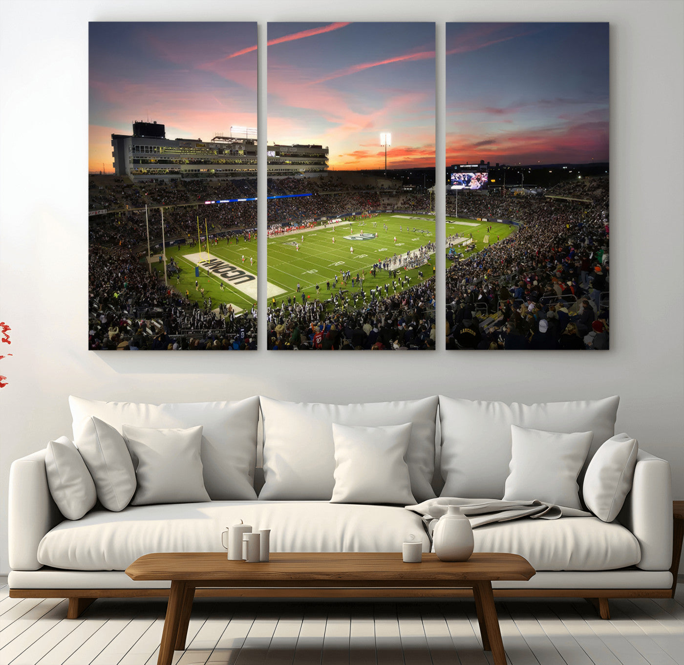 MGV-CV-48X32-3P - The University of Connecticut UCONN Huskies Football Team Print - East Hartford Pratt & Whitney