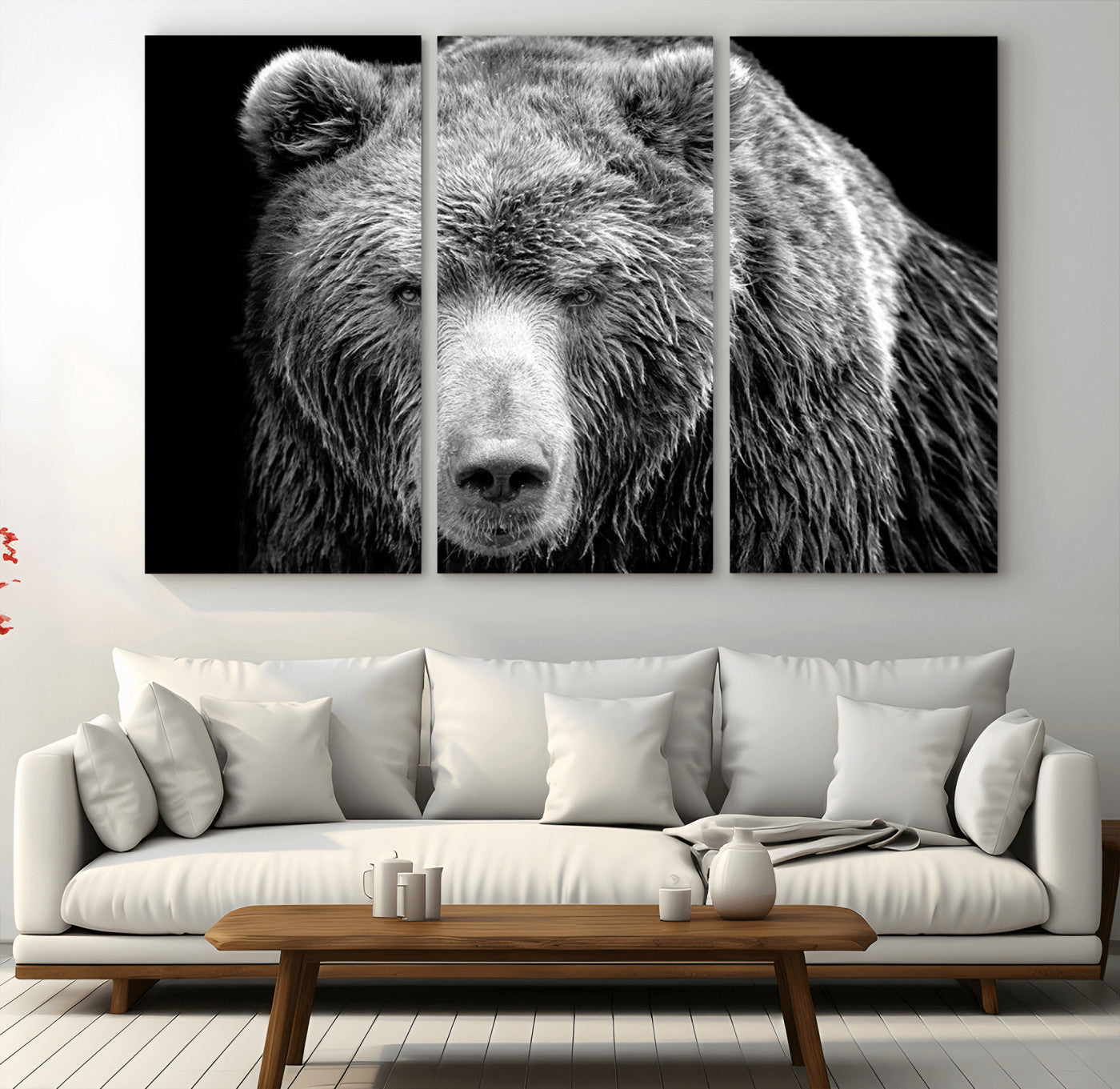 70851-MGV-CV-36X24-399 Grizzly Bear Canvas Print | Ready to Hang Wall Art | Rustic Farmhouse & Cabin Decor | Wildlife