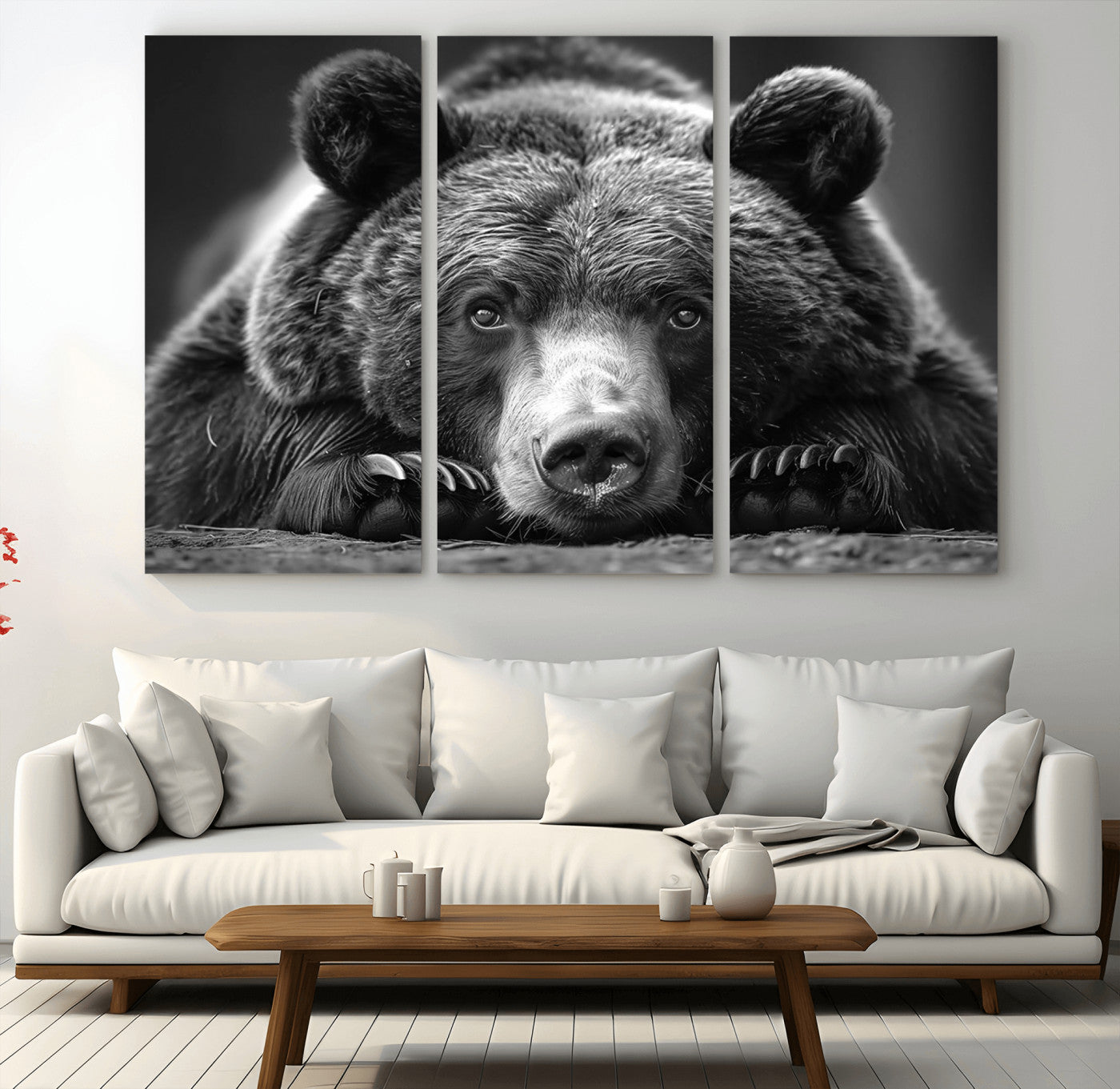 -Resting Grizzly 399 Bear Canvas Print | Ready to Hang Wall Art | Rustic Cabin & Farmhouse Decor |