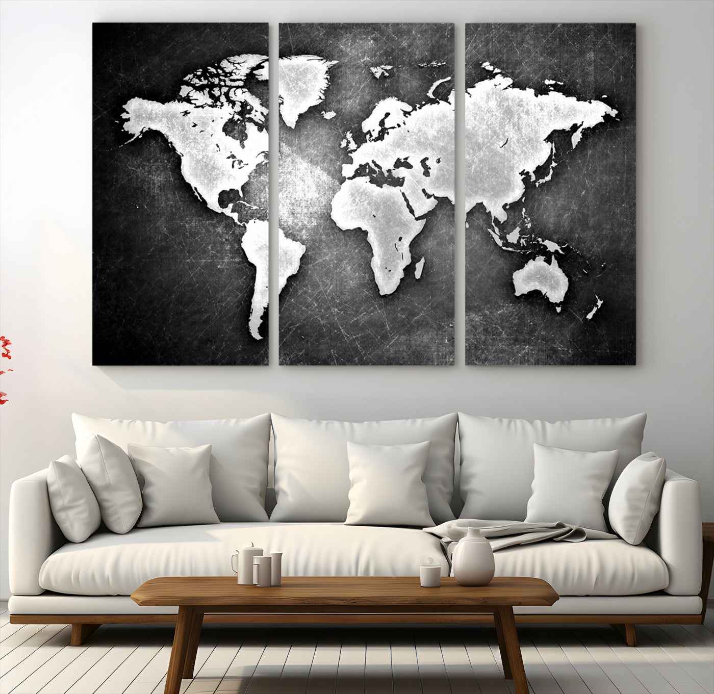 34390-MGV-CV-60X40-3P-World Map Wall Art Canvas Print – Framed Wall Art for Anniversary Gift or Home Adventure Decor