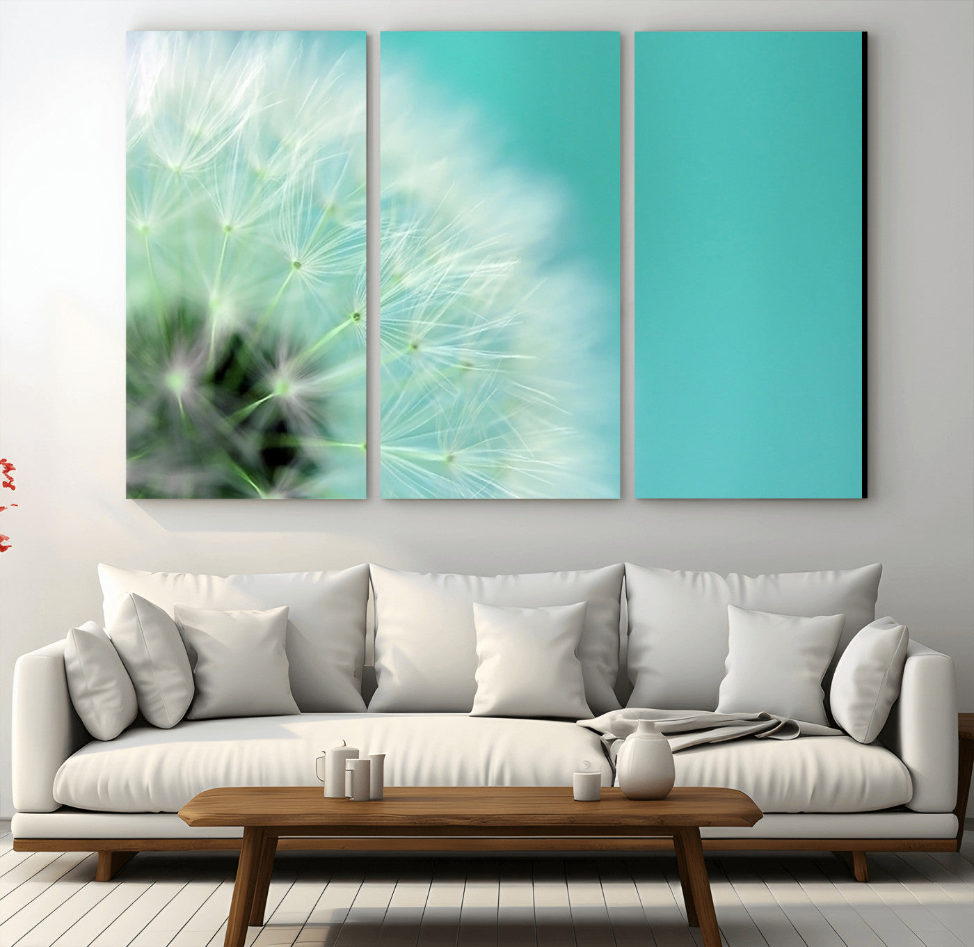 26056-MGV-CV-48X32-3P-DANDELION Flower Wall Art Canvas Print, Canvas Dandelion Floral Wall Art