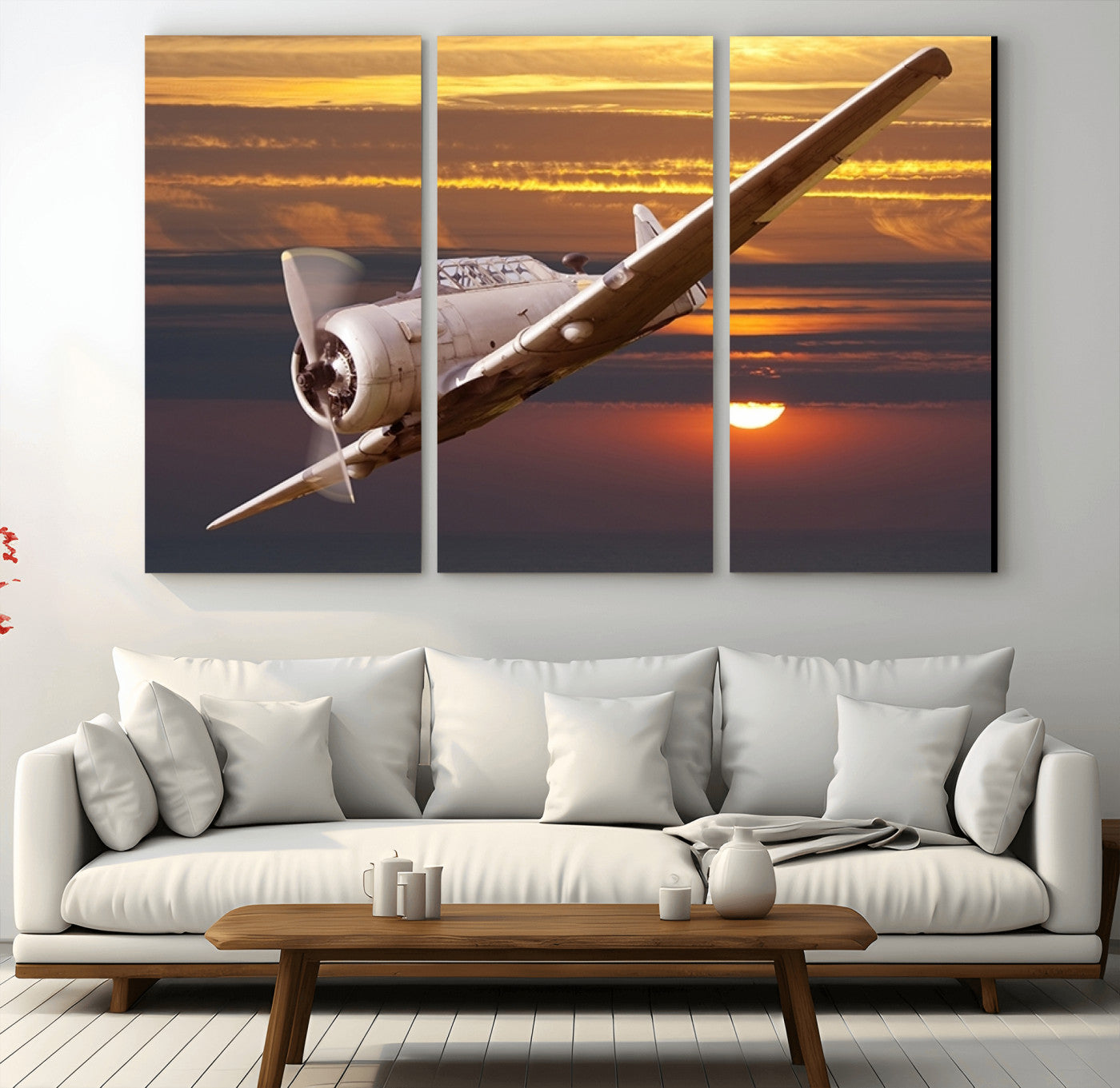 55483-MGV-CV-36X24-Old War Plane Wall Art Canvas Print