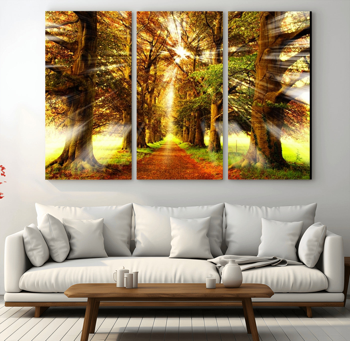 50243-MGV-CV-36X24-Sunshine in Forest and Trees Wall Art Canvas Print