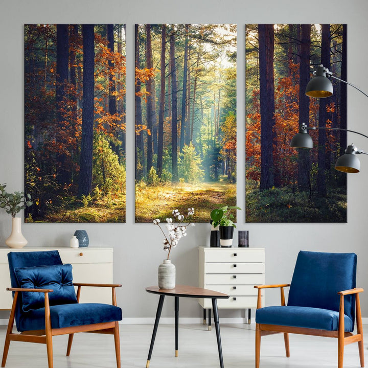 The Dark Forest canvas wall art showcases a captivating forest landscape.