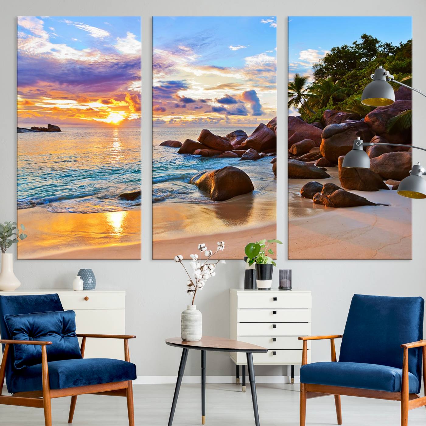 43209-MGV-CV-36X24-Tropical Island Beach Sunset Canvas Print