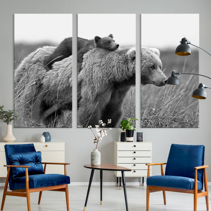 The Bear and Cub Wall Art Canvas is prominently displayed.