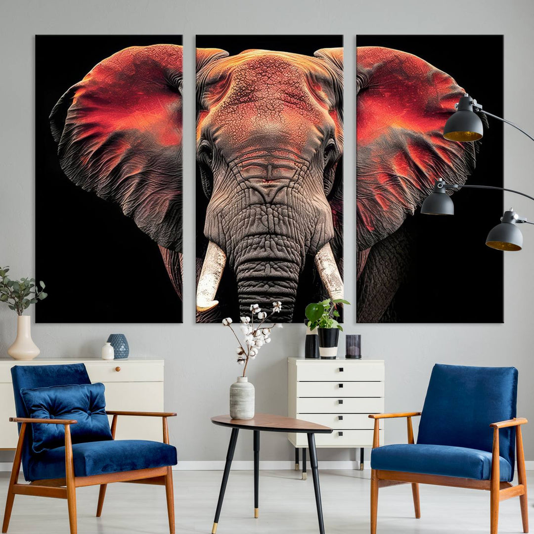 Elephant Wall Art Canvas Print, perfect for animal lovers.