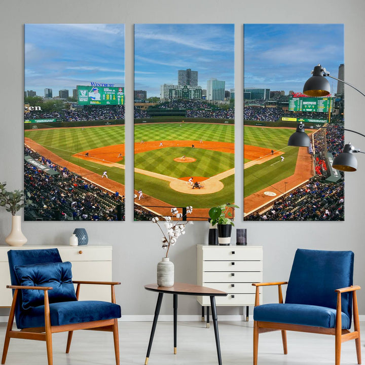 Wrigley Field Cubs canvas wall art.