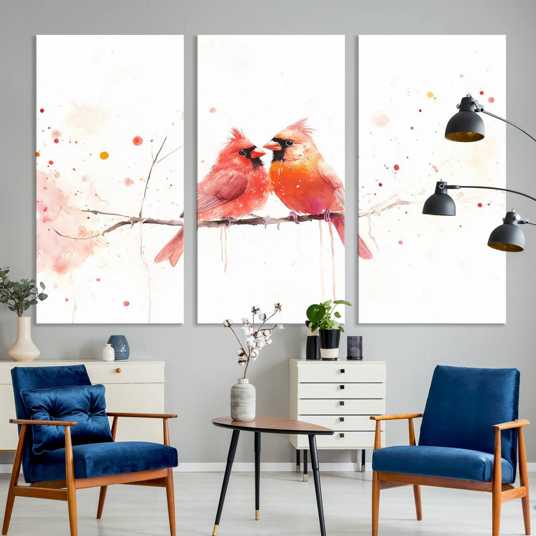 The Cardinal Bird Canvas Wall Art adds vibrant wildlife art to the wall.