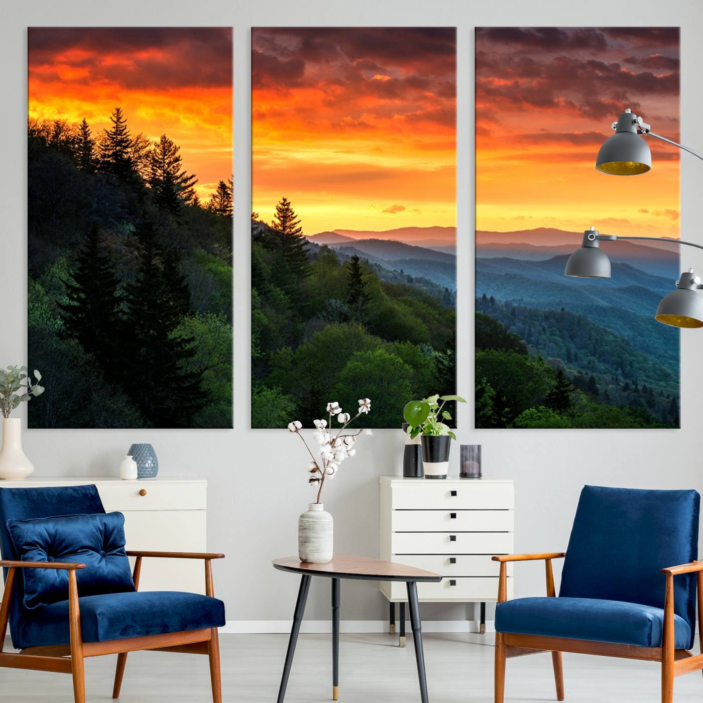 28501-MGV-CV-36X24-Forest Landscape Wall Art Sunset Canvas, Forest Sunset Canvas Print