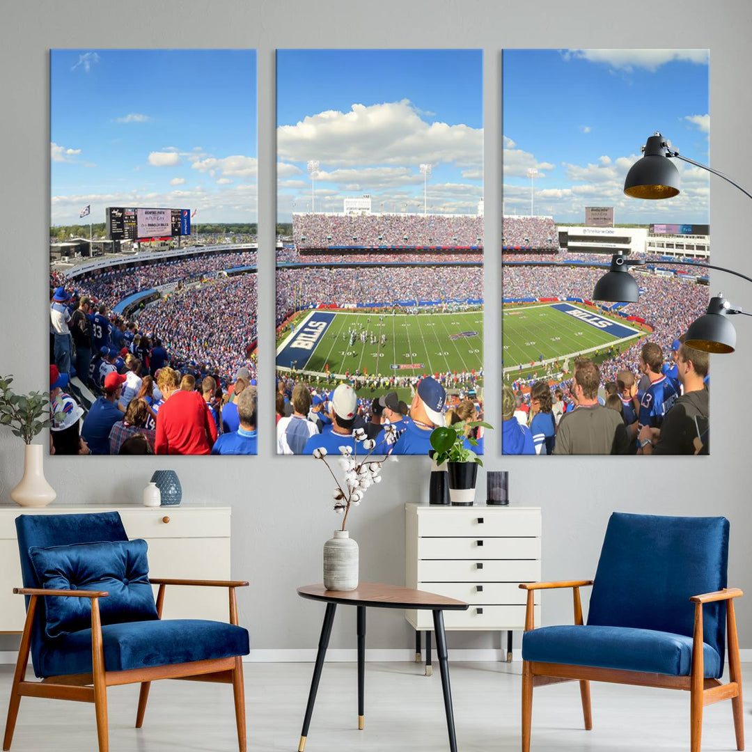 The cozy Buffalo Highmark Stadium Wall Art charms the view.