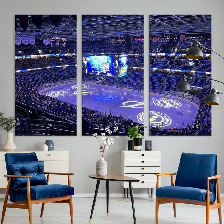 Amalie Arena Florida Wall Art Canvas Print - NHL Hockey Stadium Print