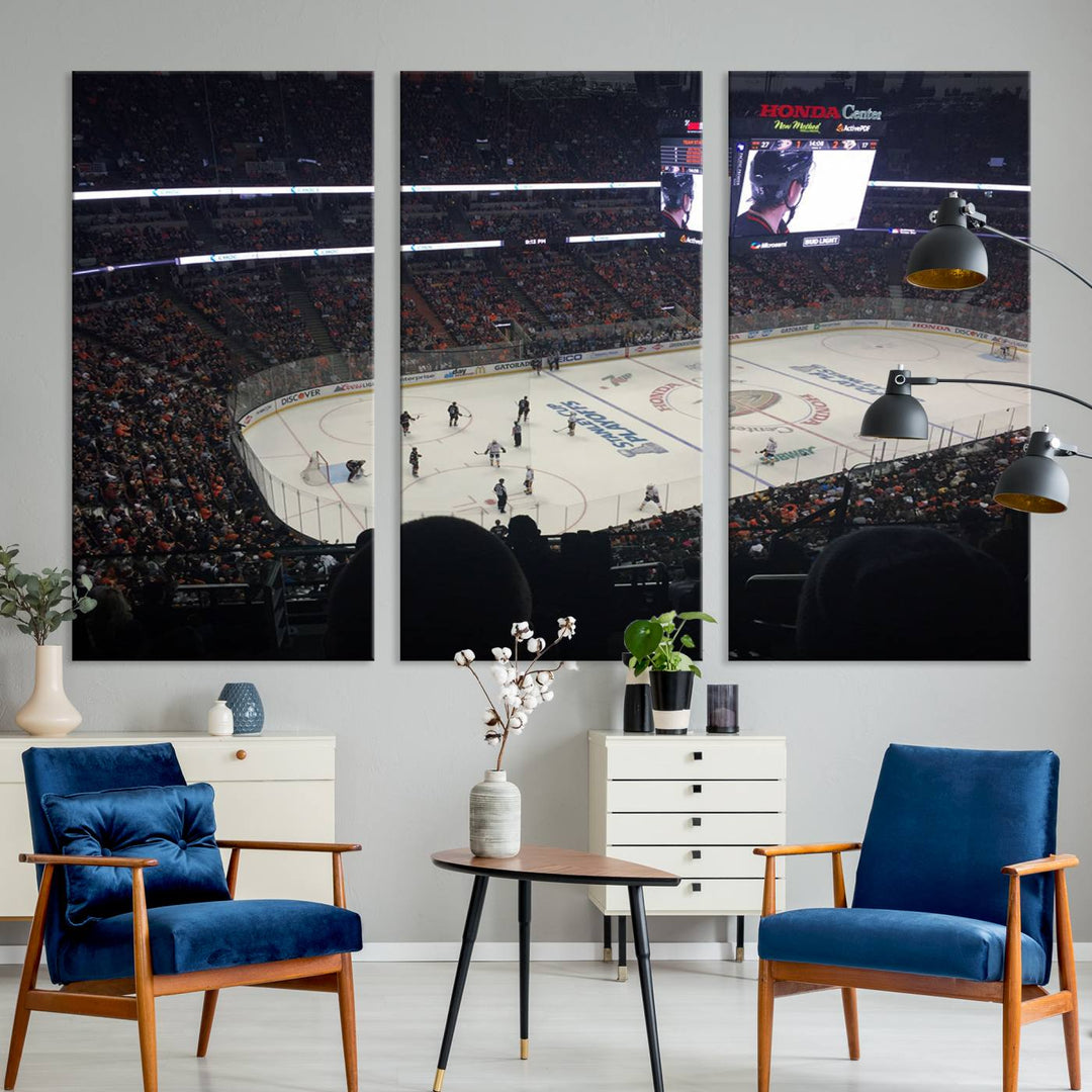 Honda Center California Anaheim Ducks Hockey Stadium Wall Art Canvas Print