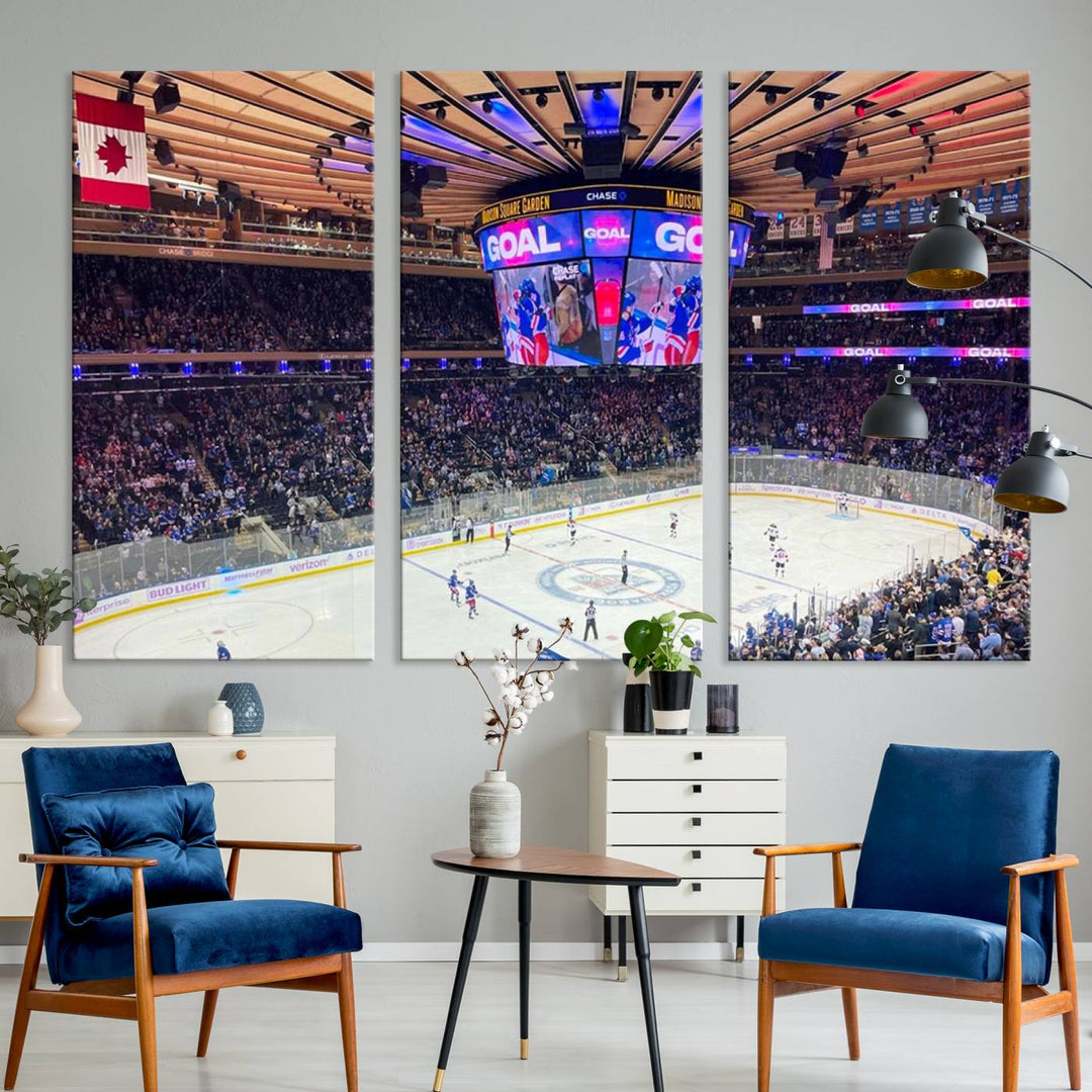 Madison New York Rangers Hockey Stadium Wall Art Canvas Print