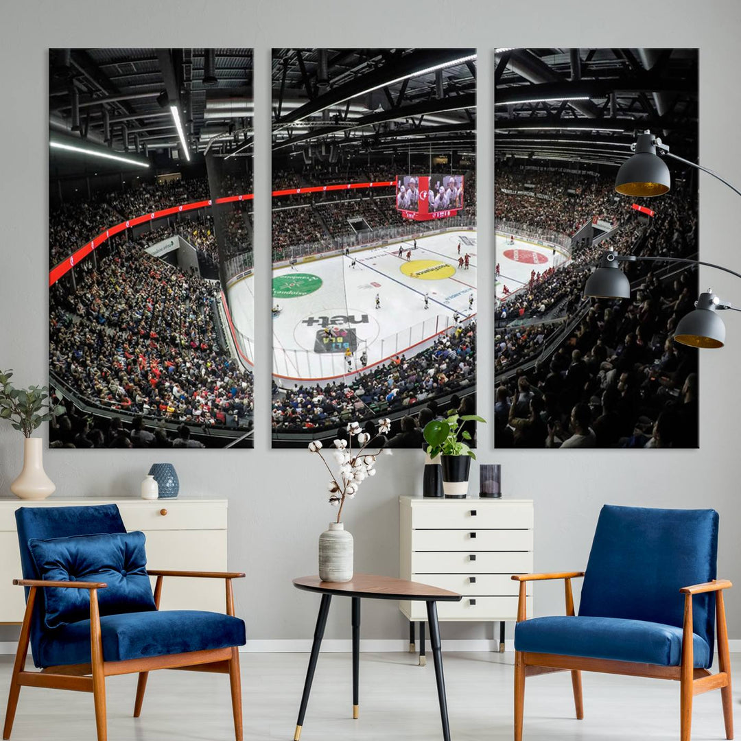 Vaudoise Lausanne Ice Hockey Arena Stadium Wall Art Canvas Print