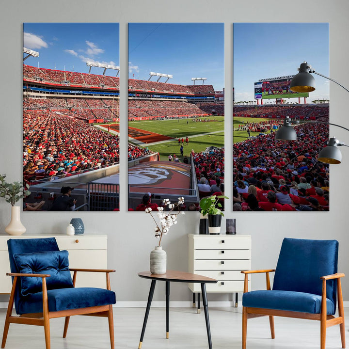 Florida Tampa Raymond James Stadium Wall Art Canvas Print - NFL Football Stadium Print