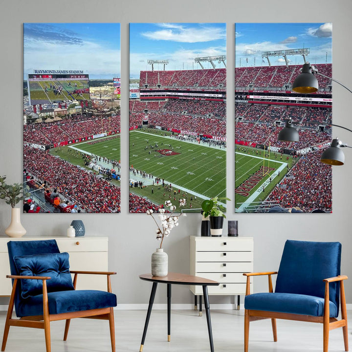 Florida Tampa Raymond James Stadium Wall Art Canvas Print - NFL Football Stadium Print