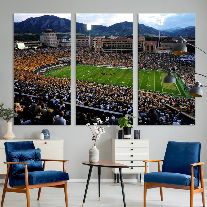 Colorado Buffaloes Football Team Print - Boulder Folsom Field Stadium Wall Art Canvas Print