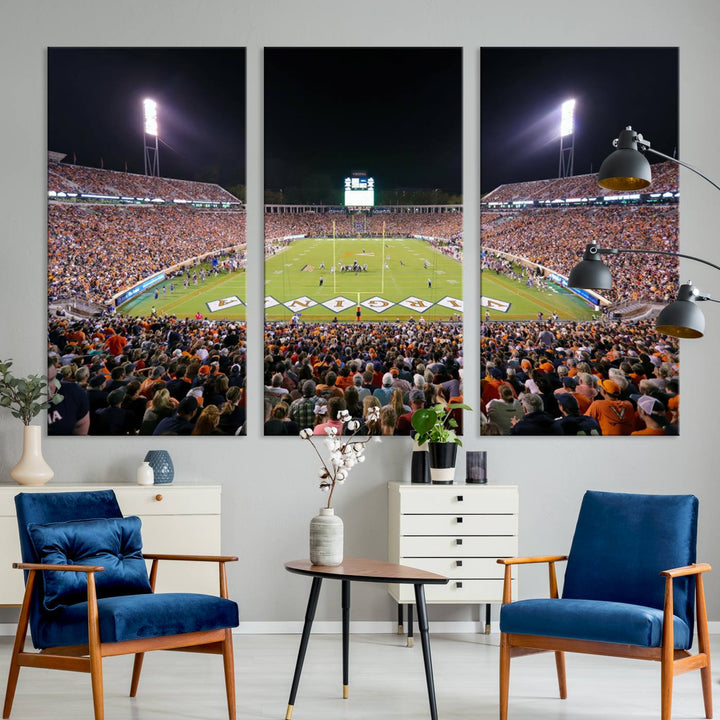 Virginia Cavaliers Football Team Print - Charlottesville Scott Stadium Wall Art Canvas Print