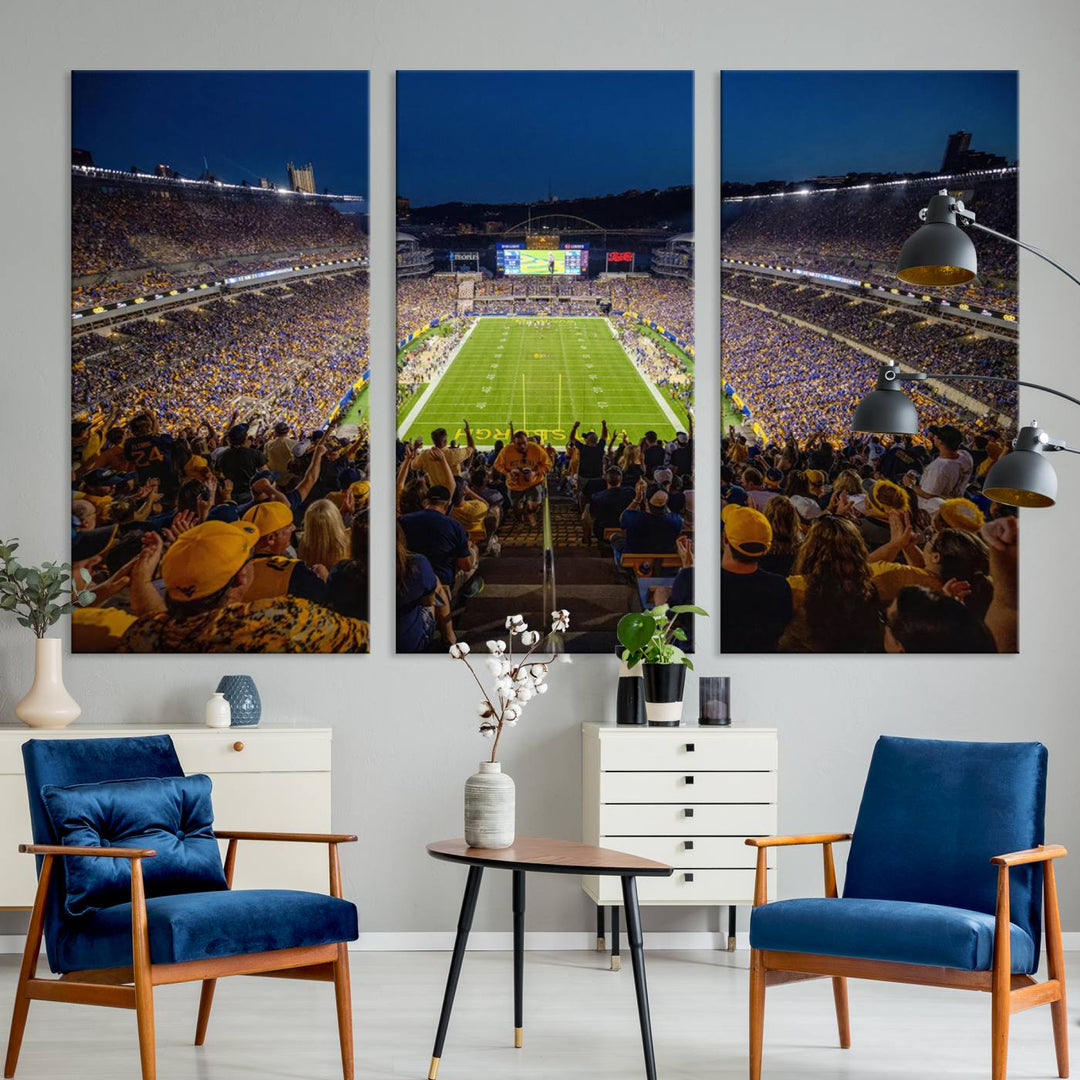 Pittsburgh Panthers Football Team Print - Pittsburgh Acrisure Stadium Wall Art Canvas Print