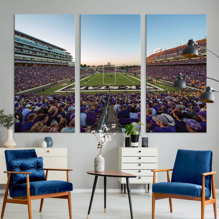 Kansas State University Wildcats Football Team Print - Manhattan Bill Snyder Family Football Stadium Wall Art Canvas Print