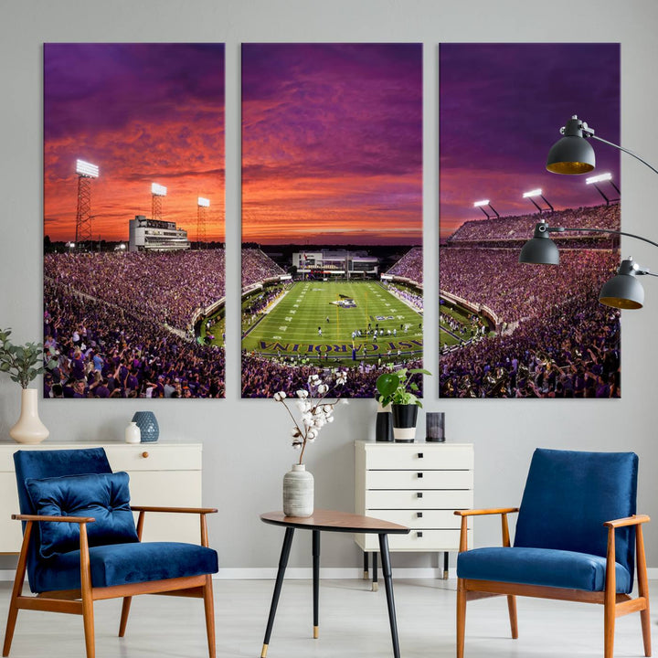 East Carolina University Pirates Football Team Print - Greenville Dowdy-Ficklen Stadium Wall Art Canvas Print