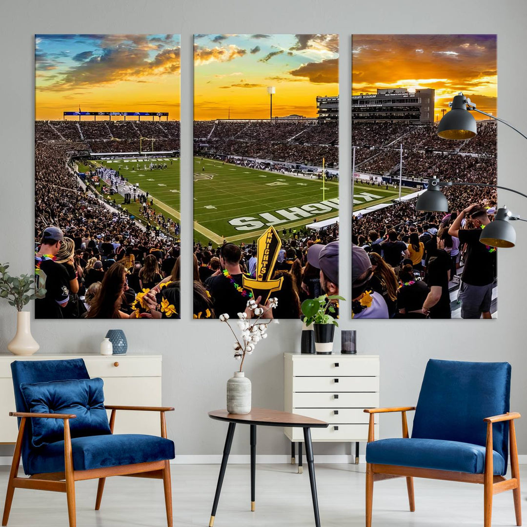 UCF Knights Football Team Print - Orlando FBC Mortgage Stadium Wall Art Canvas Print