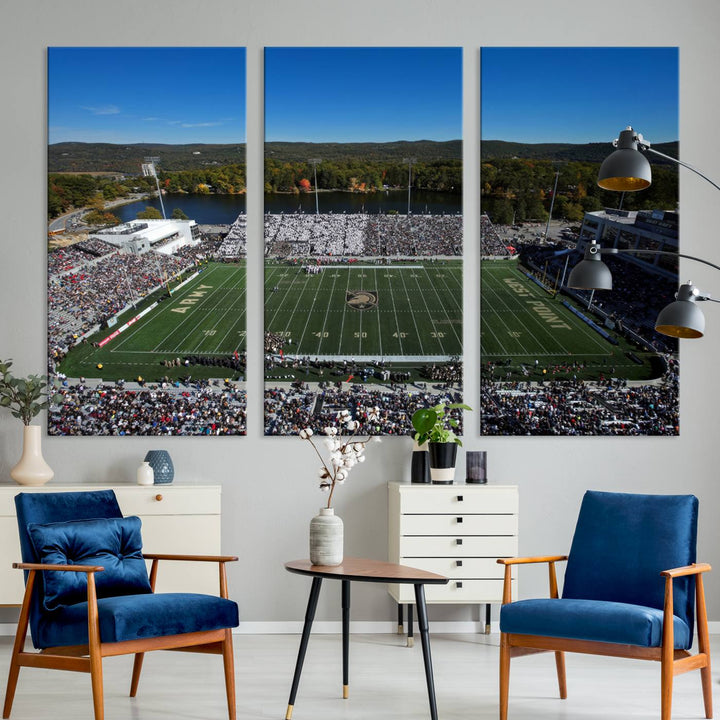 Army Black Knights Football Team Print - West Point Michie Stadium Wall Art Canvas Print