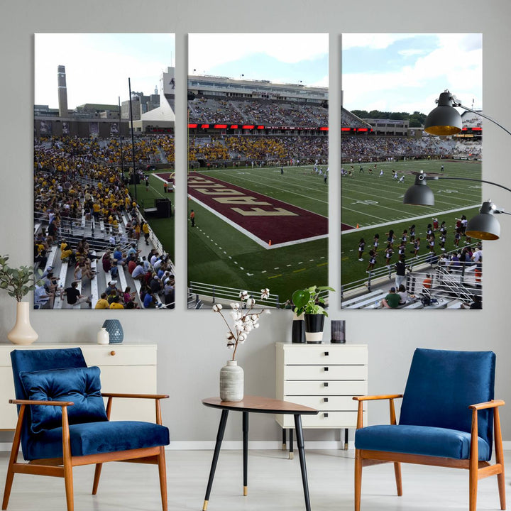 Boston College Eagles Football Team Print - Boston Alumni Stadium Wall Art Canvas Print