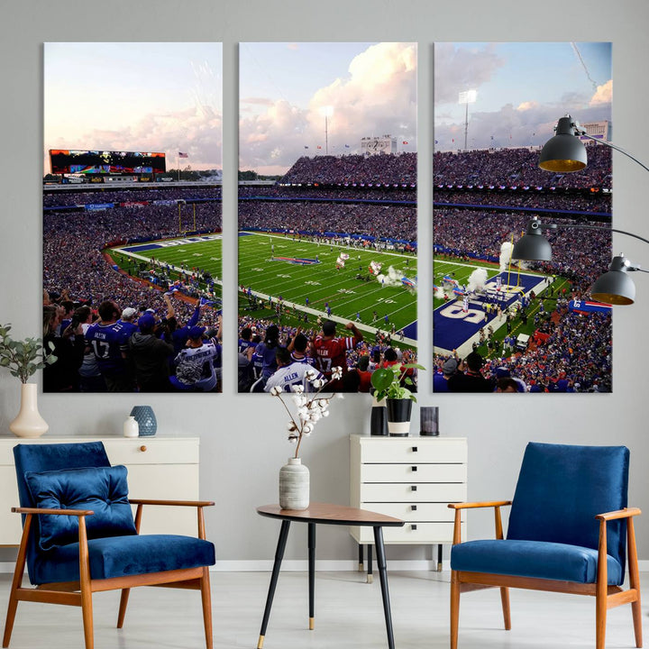 Buffalo Bills Football Team Print - Buffalo Highmark Stadium Wall Art Canvas Print