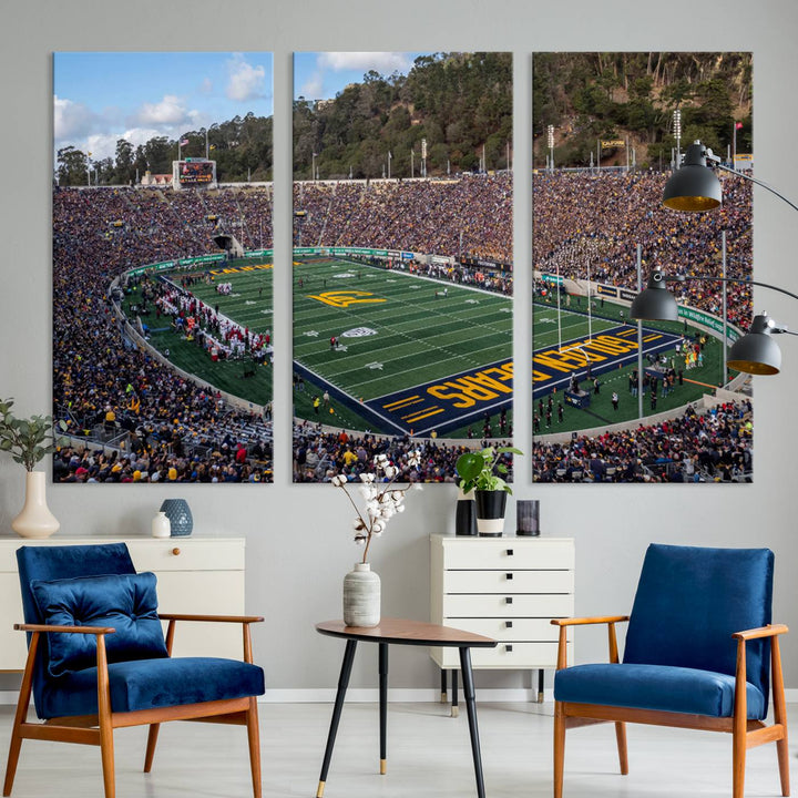 University of California Golden Bears Football Team Print - Berkeley California Memorial Stadium Wall Art Canvas Print