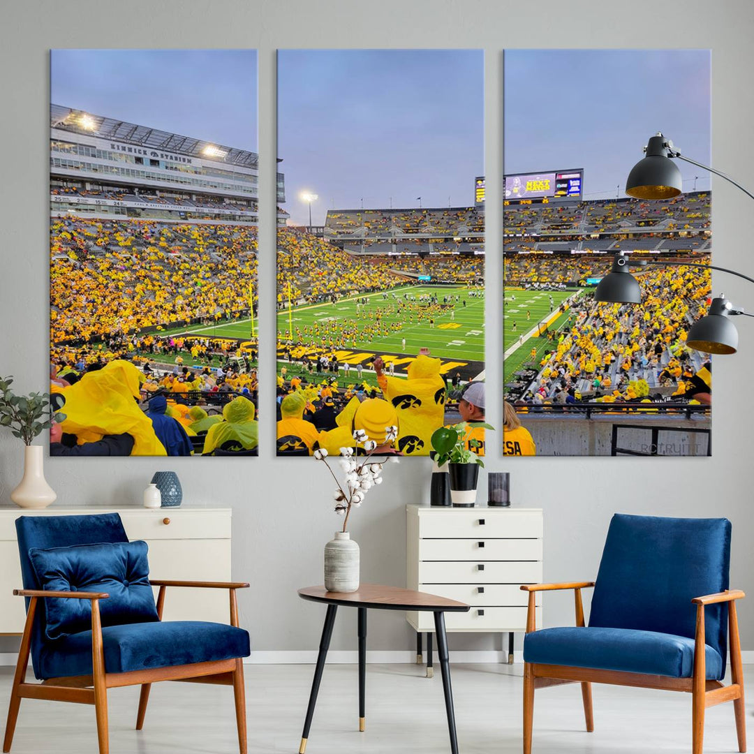 Iowa University Hawkeyes Football Team Print - Iowa City Kinnick Stadium Wall Art Canvas Print