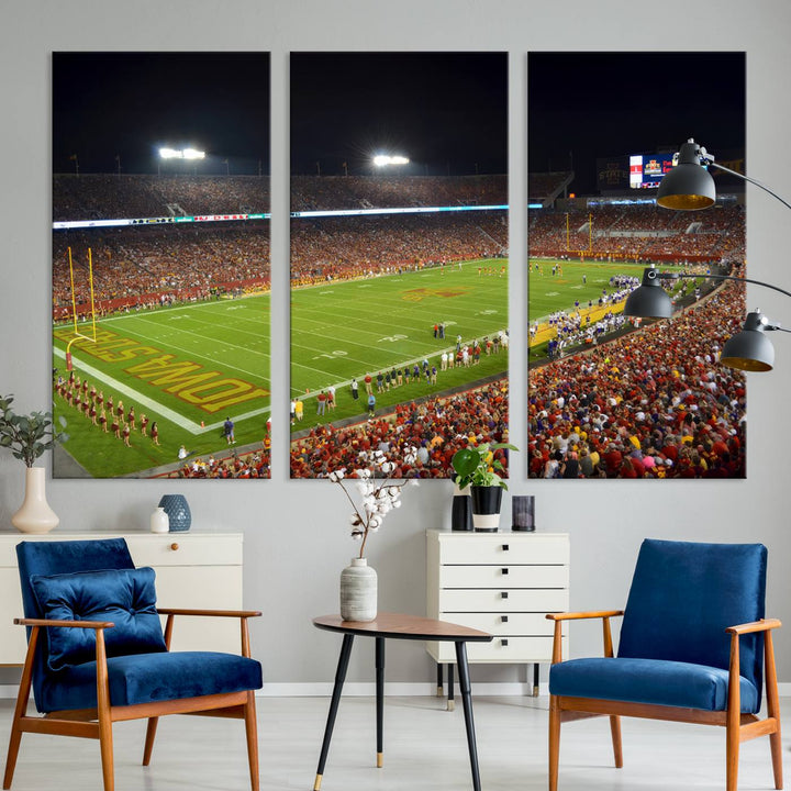 Iowa State University Cyclones Football Team Print - Ames Jack Trice Stadium Wall Art Canvas Print