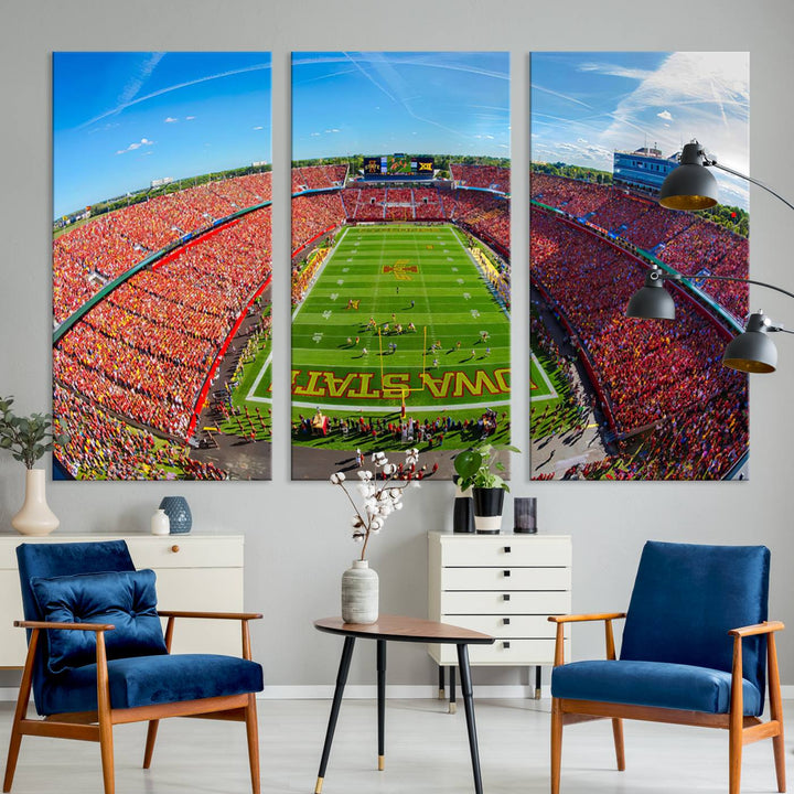 Iowa State University Cyclones Football Team Print - Ames Jack Trice Stadium Wall Art Canvas Print