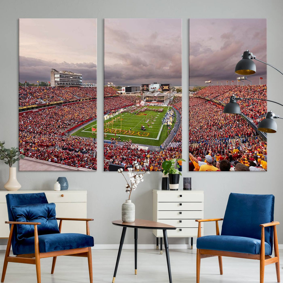 Iowa State University Cyclones Football Team Print - Ames Jack Trice Stadium Wall Art Canvas Print