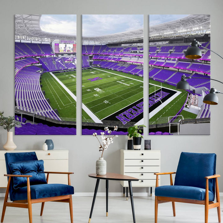 Northwestern University Wildcats Football Team Print - Evanston Ryan Field Wall Art Canvas Print