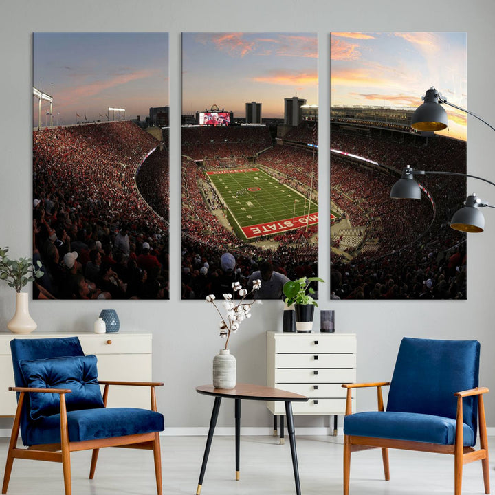 Ohio State University Buckeyes Football Team Print - Columbus Ohio Stadium Wall Art Canvas Print