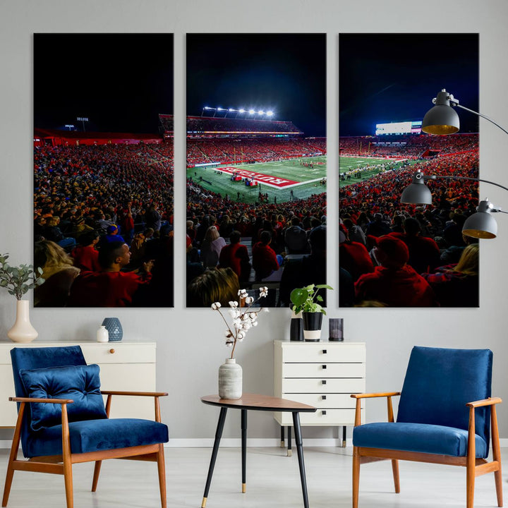 Rutgers Scarlet Knights Football Team Print - SHI Stadium, Piscataway Wall Art Canvas Print