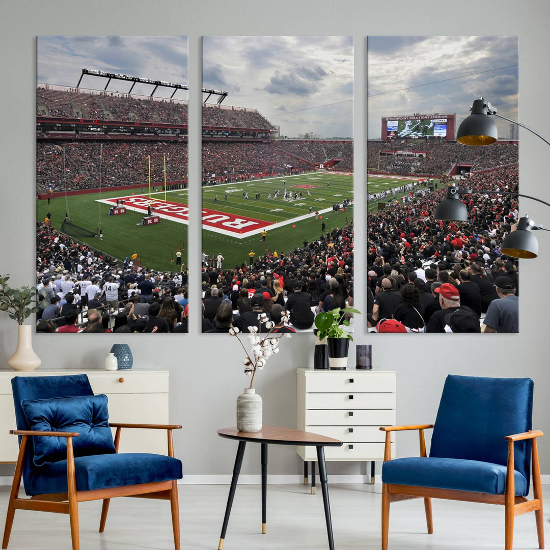 Rutgers Scarlet Knights Football Team Print - SHI Stadium, Piscataway Wall Art Canvas Print