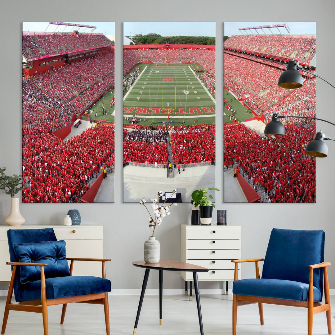 Rutgers Scarlet Knights Football Team Print - Piscataway SHI Stadium Wall Art Canvas Print